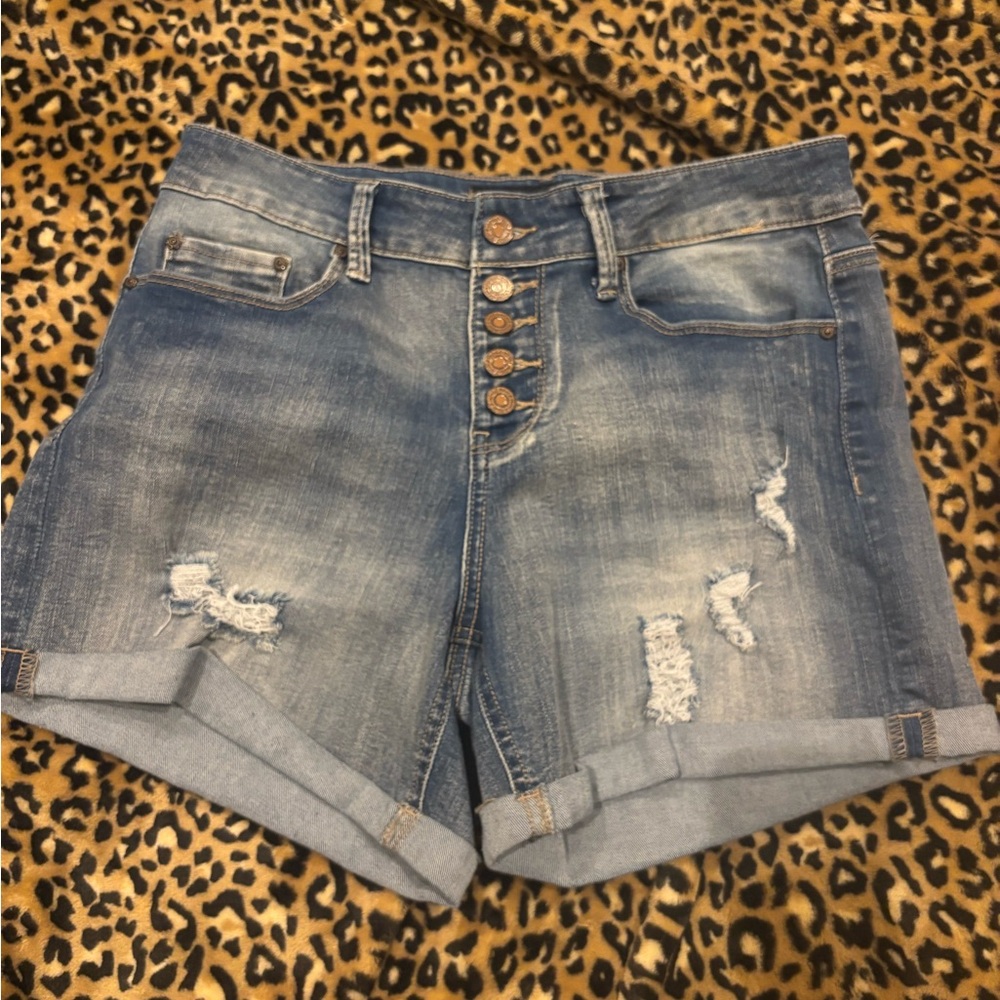 Indigo Rein Distressed Blue Jean Shorts